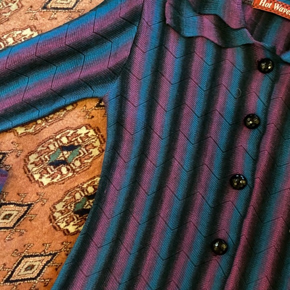 Button down, knit, striped sweater - Picture 2 of 3